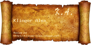 Klinger Alex névjegykártya